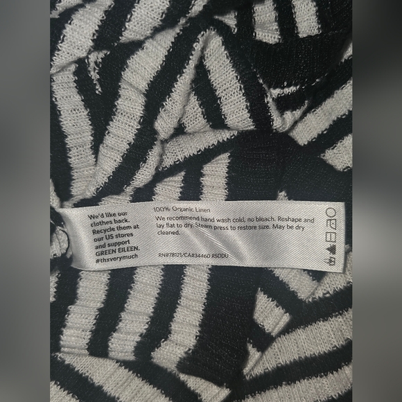 Eileen Fisher Organic Linen Dropped Shoulder Striped Boxy Top Size XS - EUC - Picture 13 of 14